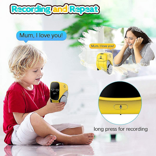 Smart Touch Control Robot Sang Dansende Stemme Gestik Control Robot Legetøj - Gul