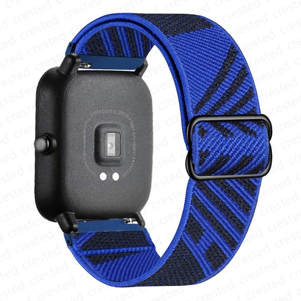 20 mm/22 mm bånd for Amazfit Gts 4//2/2e/3/gts2 Mini/gtr 4/3/pro/gtr2/47 mm/stratos Nylon elastisk klokkearmbånd Amazfit bipsrem 20mm black blue