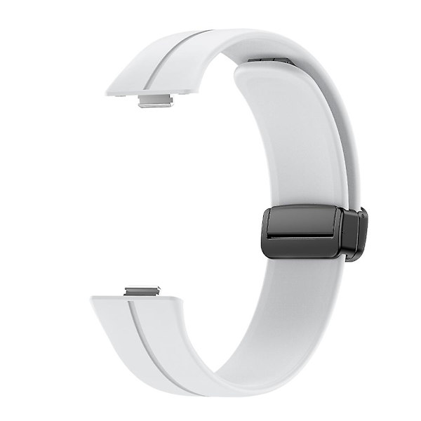 För Huawei Watch Fit 3 Silikonarmband Magnetiskt Fällbart Spänne Klockarmband White