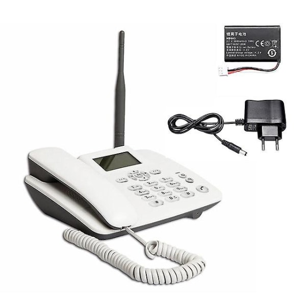 Fast trådløs telefon 4g stasjonær telefonstøtte gsm 850/900/1800/1900mhz SIM-kort trådløs White