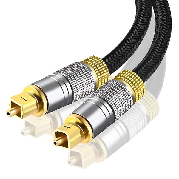 Adapter Toslink Digital Optisk Lydkabel (S/PDIF, ADAT, EIAJ), Gullbelagte Mann-til-Mann-kontakter (5M) 5M