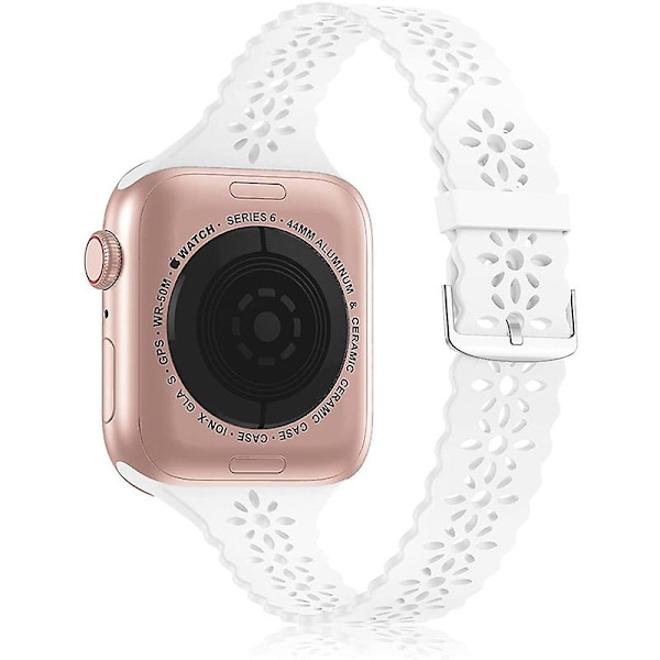 Älykellon rannehihna Apple Watch Series 9/8/7 41mm/6/5/4/SE (2023)/SE(2022)/SE 40mm/3/2/1 White L Apple Watch Series 9 4