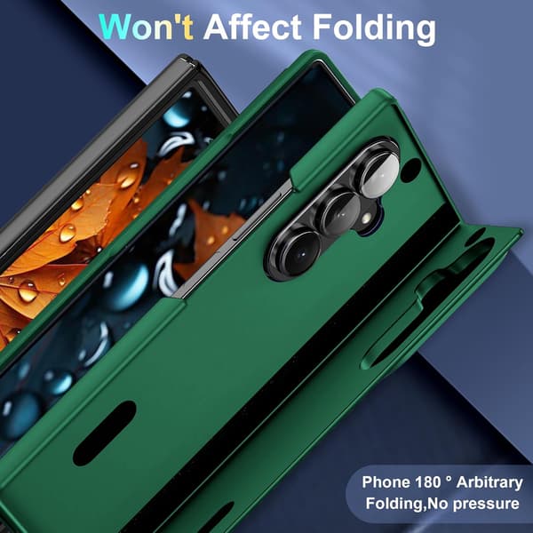 Etui til Samsung Galaxy Z Fold 7, PC-ripe med stativ Black