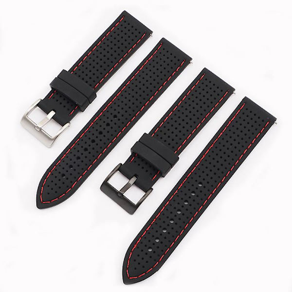 Til Huawei Watch GT 3 42mm/ GT 3 Pro 43mm Watch Band 20mm Silikone Rem Brown Brown Thread Black Buckle
