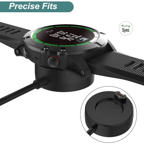 Oplader til Garmin Forerunner 965 955 945 935 745 265 255 245 55 45, Approach S10 S12 S40 S42 S60 S62 S70, Fenix 7 7S 7X, Ladekabel