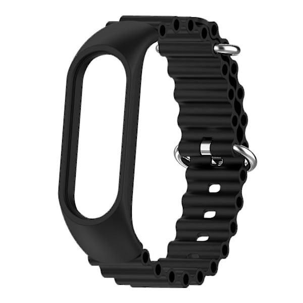 Mjukt silikonarmband med klockfodral till Xiaomi Mi Band 3/4/5/6/7 Black, Black E Xiaomi Mi Band 3