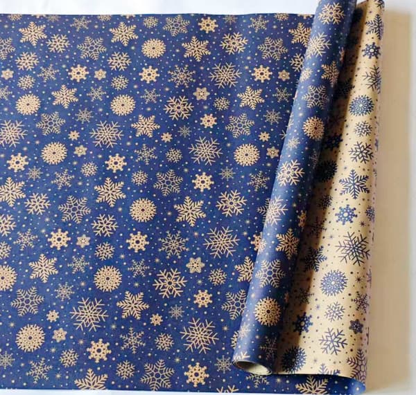 Presentpappersrulle - Vändbart julpapper, 43 cm x 10 m (08)