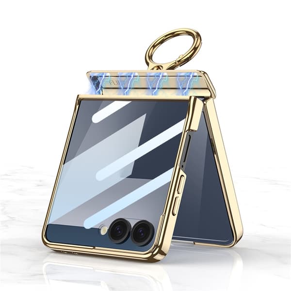 Etui til Samsung Z Flip7, magnetisk galvanisert hengselstativ Blue
