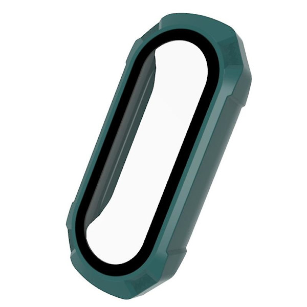 3D Film+Hård PC för Case för Mi Band 6 5 4 3 för Smart Watchband Helskärm Green