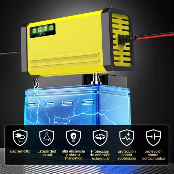 Batterilader 12V 2A Automatisk Smart Reparasjon Orange
