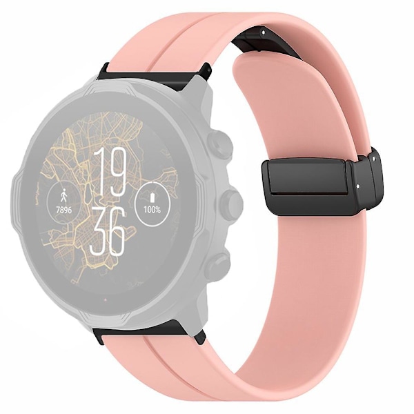 24mm silikoneurrem til Suunto Spartan Sport Wrist HR Baro/ Suunto 7 (tyk fjederstang) Pink