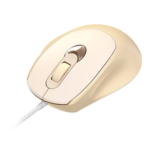 V2 Mus, 4D-knapper, stille klikk, justerbar DPI, ergonomisk design (brun)