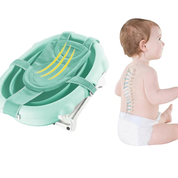 Baby Bath Support, Badekar Støtte Net Justerbart badekar Sklisikkert netting Komfortabelt badekar sete Blue