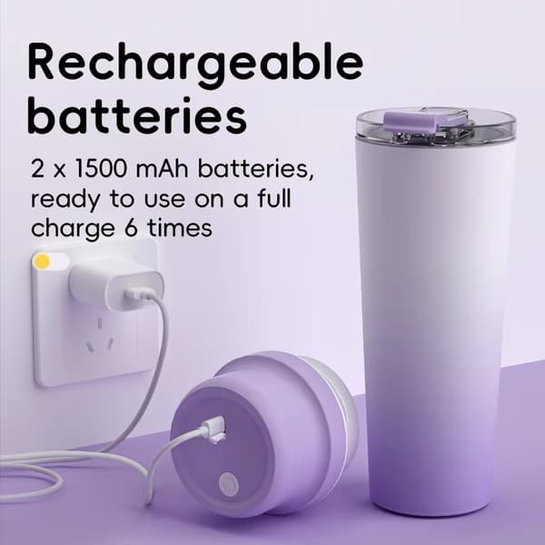 Mehustin 650 ml USB-mehusekoitin, 20 terää 3000 mAh (vihreä)