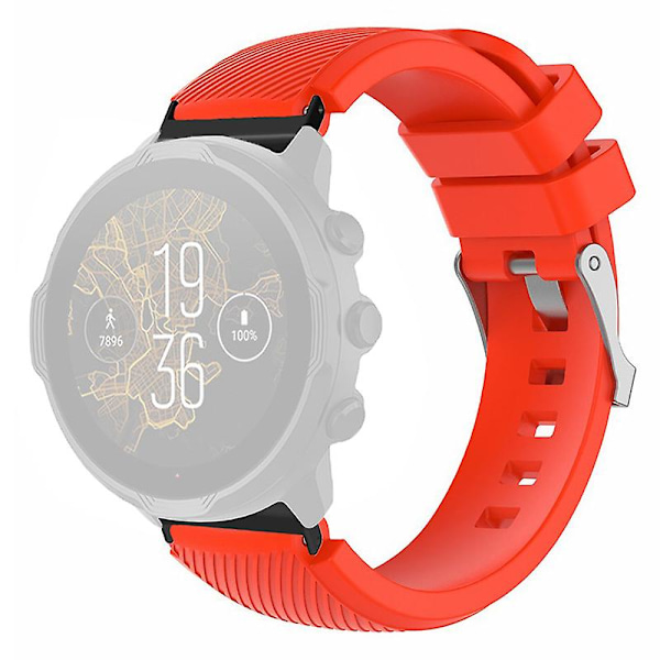 24mm Twill Texture Silikonurrem til Suunto Spartan Sport Wrist Hr Baro / Suunto 7 Red