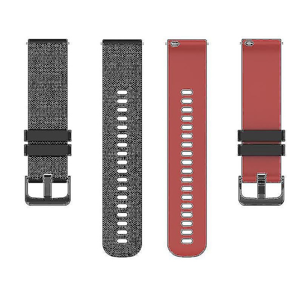 For Garmin Venu2 Plus/Venu Sq/Vivomove Grid Texture Silikone Rem til Ur 20mm Dual-Color Rem Black Red C Garmin Venu 2 Plus