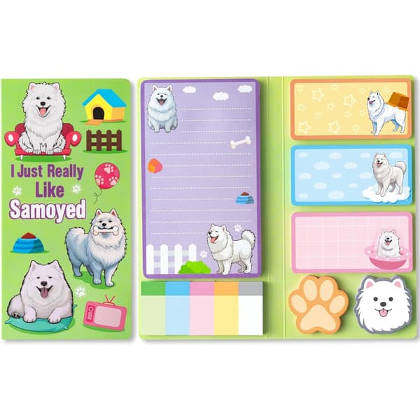 Notesblok - Selvklæbende notesæt 550 ark (Samojed)