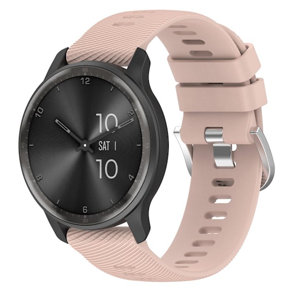 Garmin VivoMove Trend / Venu Sq 2 -silikoniranneke 20 mm, ristiraita, rannekkeen vaihtohihna Light Pink