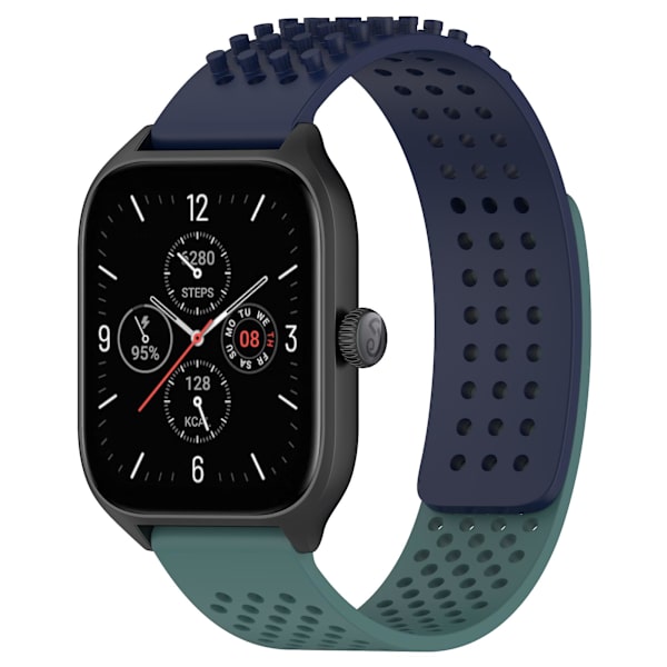Silikonklockarmband 20 mm Andningsbart klockarmband för Garmin Vivoactive 5/garminactive 5/venu Sq 2 Midnight Blue Olive Green