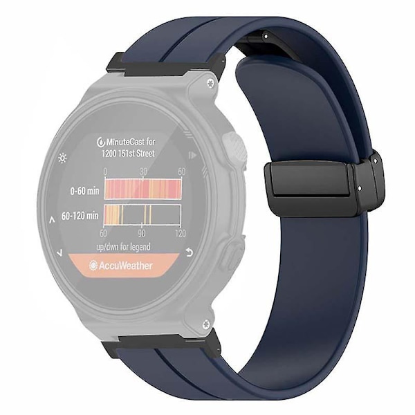 Magneettinen solki Silikonihihna Ranneke Garmin Forerunner 220/230/235/735xt/620/630 Midnight Blue