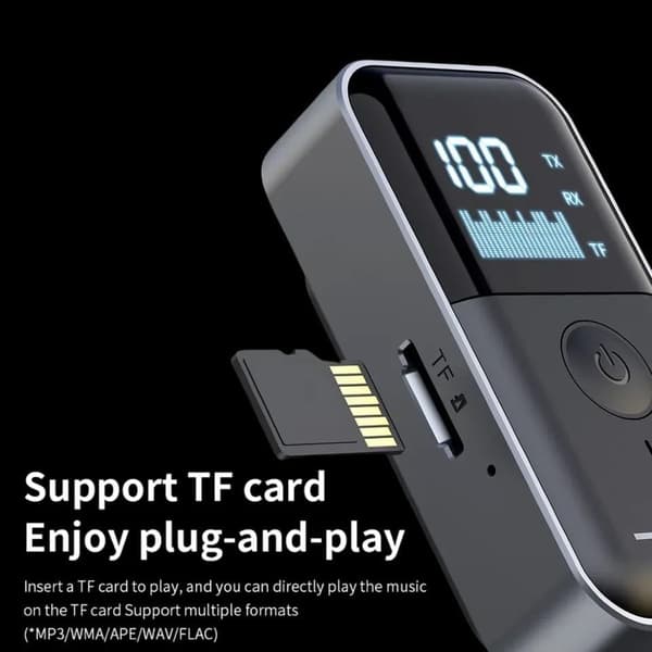 Bluetooth 5.4 Lydsender 3.5Mm Aux Støtte Tf-kort