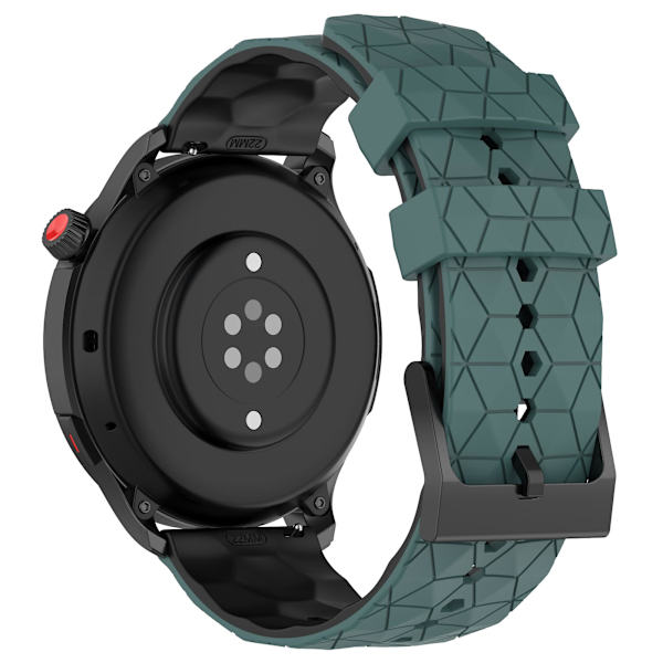 Huami Amazfit GTR 4 46mm:n rannekoru, jalkapallokuvioinen kaksiväri 22mm silikoniranneke Olive Green  Black
