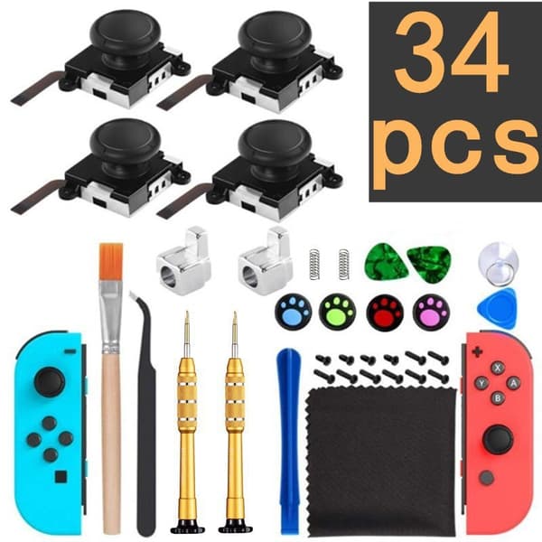 Joystickbyte - 34-i-1 Analog Stick Delar Kit För Nintendo Switch Lite Joy Con 3D Joystick