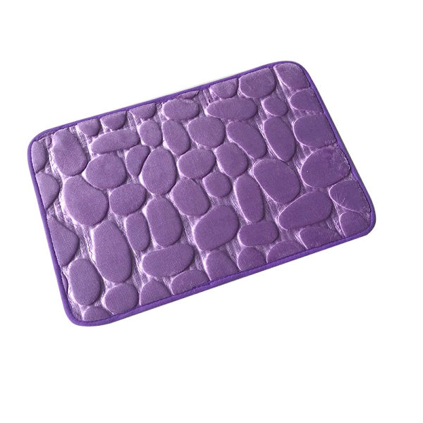 Badrumsmatta Halkfria mattor i handfat Badkar Sidogolv Matta Duschrum Dörrmatta Memory Foam Pad Kullersten präglad Purple 40*60cm
