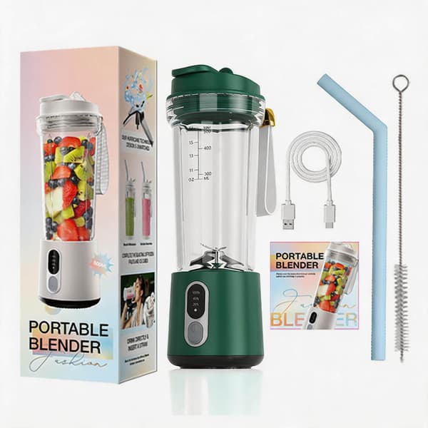 Blender, 4-blads 18000 RPM, multifunksjonell juicing og isknusing, 600ML (grønn)