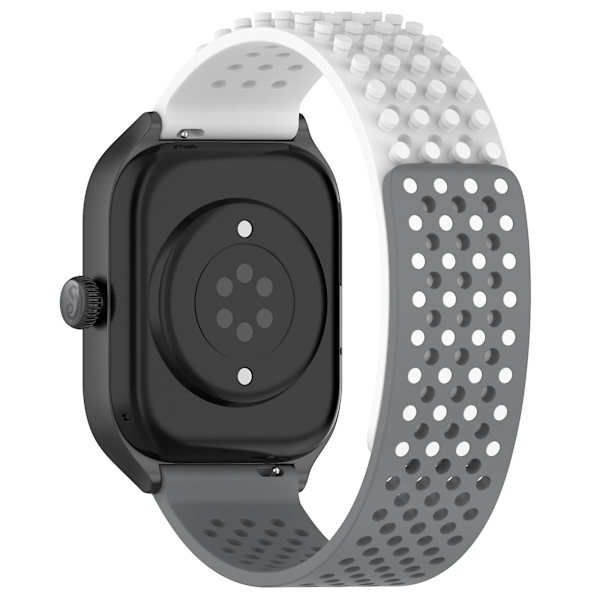 Silikonklockarmband 20 mm Andningsbart klockarmband för Garmin Vivoactive 5/garminactive 5/venu Sq 2 White Grey
