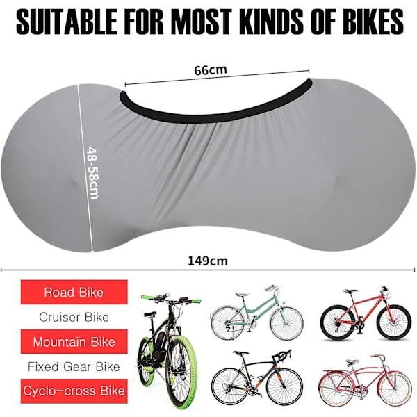 Cover, Dammtät förvaringsväska för cyklar, tvättbar Grau