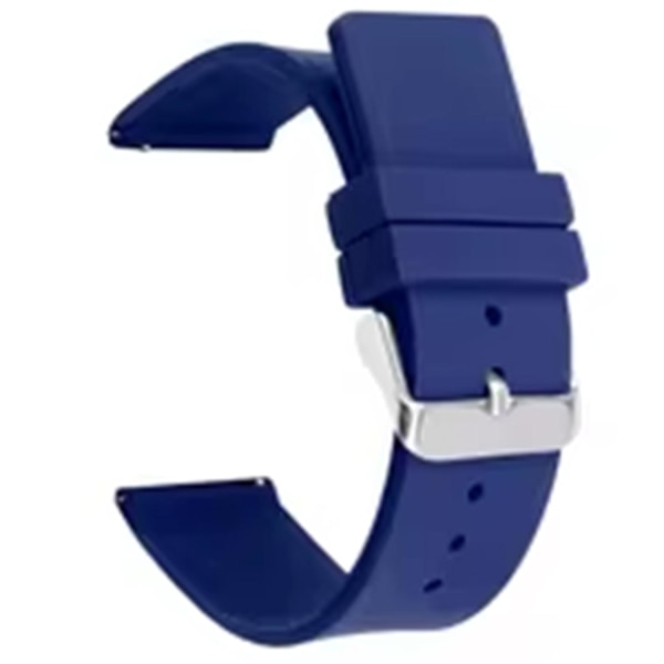 20mm Universal Silikon Armband Sport Rem Sport Rem Armband med Silver Spänne Dark Blue
