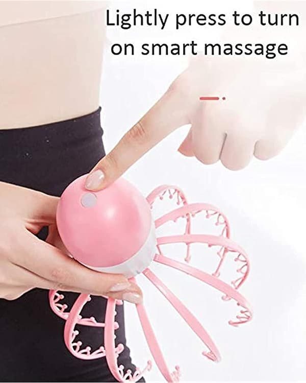 Bärbar hårbottenmassager 84 knådnoder 360 elektrisk huvudmassager 12 fingrar Head Scratcher pink