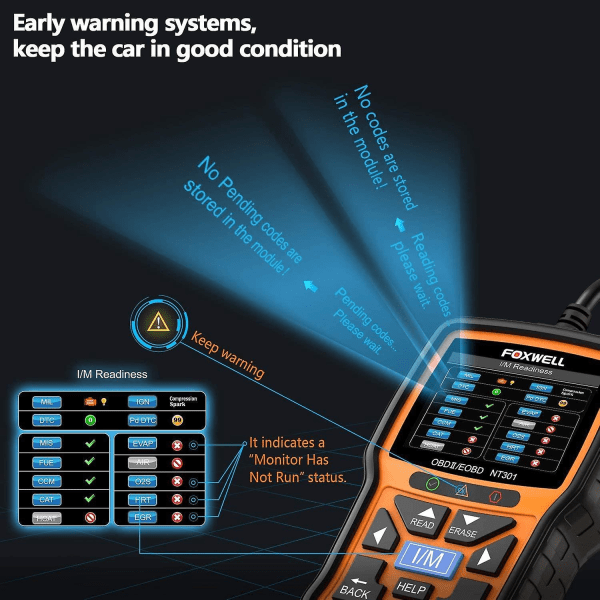 Nt301 Obd2 Scanner Live Data Professional Mechanic Obdii Diagnostic Code Reader Tool för Check Engine Light