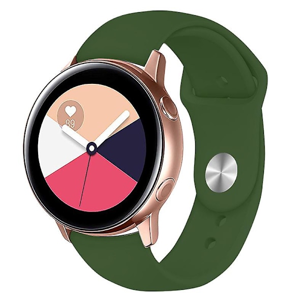 20mm silikonklokkestropp for Samsung Galaxy Watch6 Classic 47mm 43mm Pine Needle Green