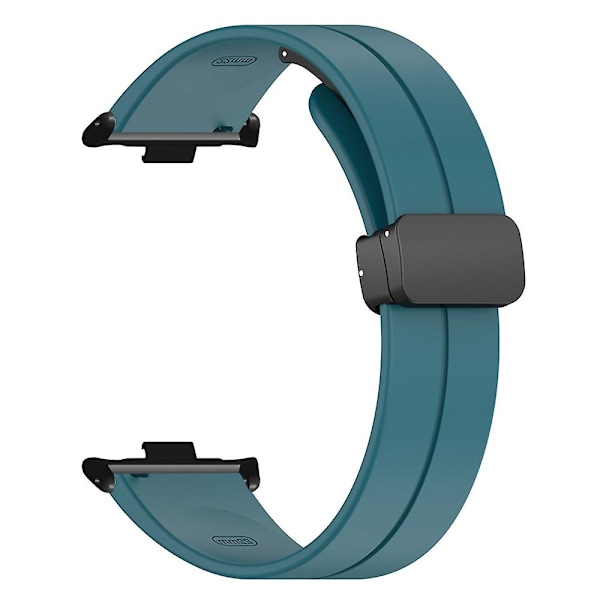 Silikonklokkearmbånd for Xiaomi Smart Band 8 Pro, med magnetisk foldespenne Rock Cyan