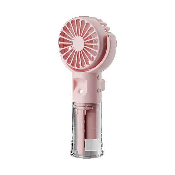 Fläkt - Portabel Vattenmist Handhållen Fläkt USB-laddning 4 Hastigheter (Rosa)