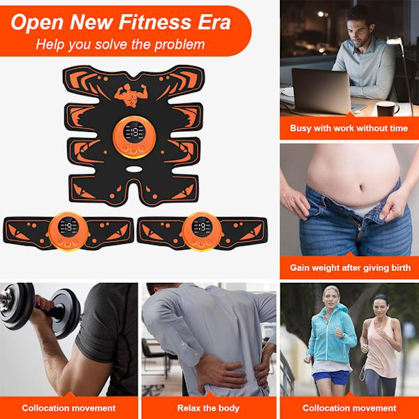 Bukmuskelsimulator Ems Hemmagym Orange 13-delad Set
