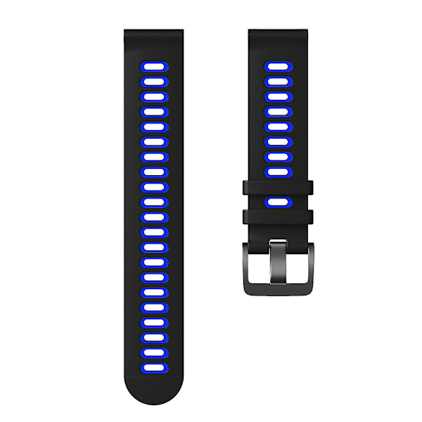 22mm kaksinkertainen väri silikoniranneke Samsung Galaxy Watch3 45mm / Garmin Venu 3 Black Blue