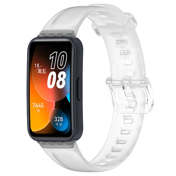 Vaihdettava ranneke 24mm PU-nahkaranneke Huawei Band 8 -rannekkeelle Transparent