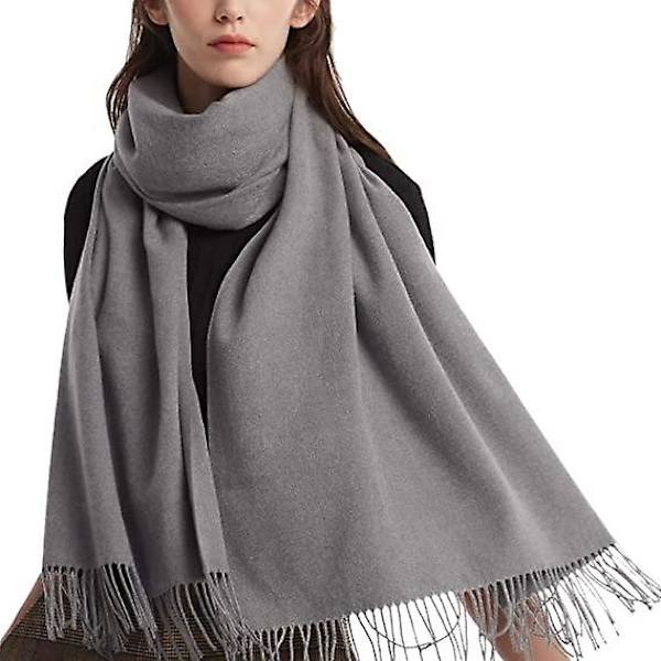 Vinterscarf för kvinnor, Cashmere Feel Pashmina Sjal Wraps Mjuk Varm filt Halsdukar grey