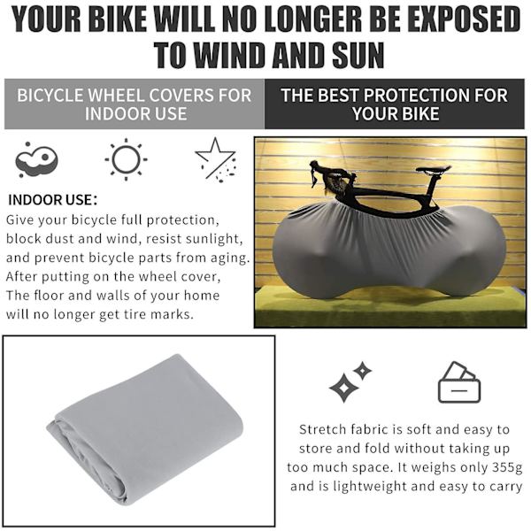 Cover, Dammtät förvaringsväska för cyklar, tvättbar Grau
