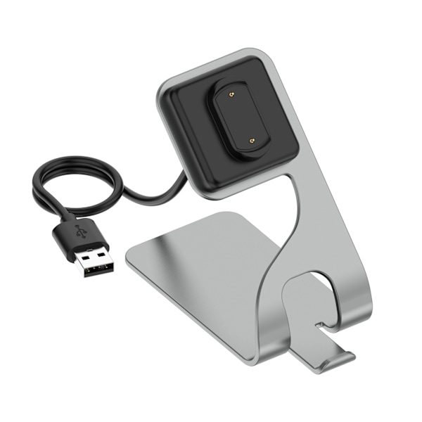 USB-lader for Amazfit Gtr4 Gts4, brakett i aluminiumslegering (grå)