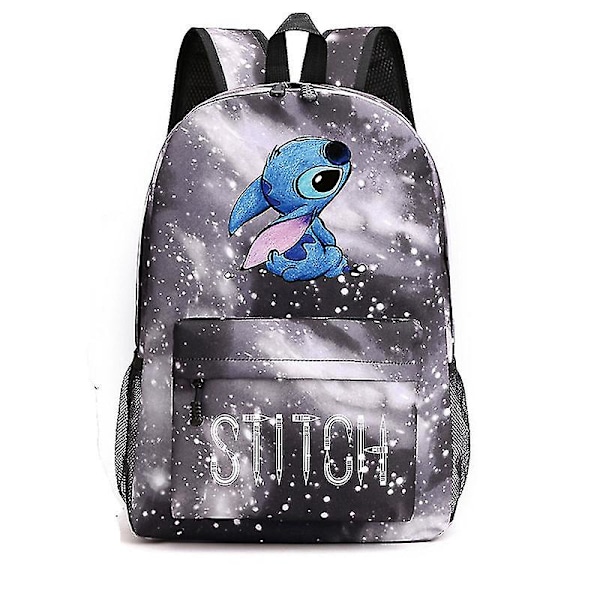 Stitch Rygsæk Sort Stjernehimmel Stor Kapacitet Studerende Skole Taske Tide star grey