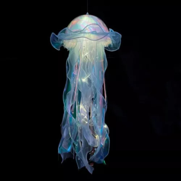 Jellyfish Lille Nattelys Realistisk Soveværelse Lys Lampe DIY til Værelse Dekoration Blue