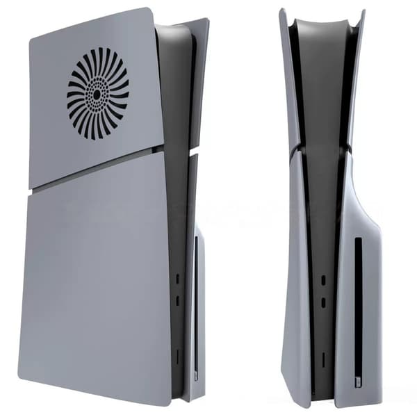 Etui for PS5 Slim CD-stasjonversjon, frontplaterstatning med kjøleventil (kompatibel, grå)