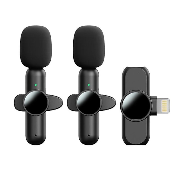Live Lavalier Mikrofon Dobbelt Mikrofon 8 Pin Interface