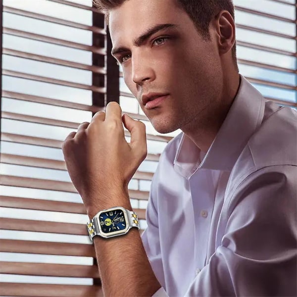 Ruostumattomasta teräksestä valmistettu hihna Apple Watch rannekkeelle 49mm 45mm 44mm (ei watch) puskurin cover lisävarusteet Iwatch Ultra Series 7 6 Se 8+ case 44mm black