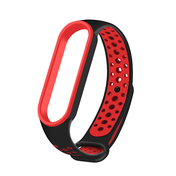 Kaksiväriinen silikoniranneke Xiaomi Mi Band 3/4:lle Black And Red