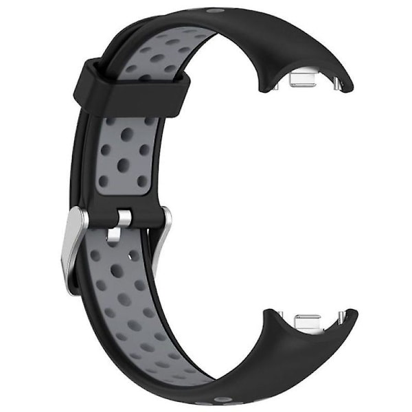 Dubbelfärgat justerbart handledsband i silikon för Xiaomi Smart Band 8 Black Grey